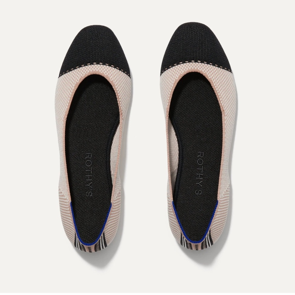 Rothy's Black and Cream Flats
